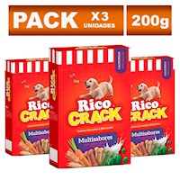 Snacks para Cachorros Ricocrack de Multisabores 200g x3