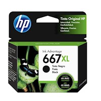 Cartucho de Tinta HP 667XL Negro Alto rendimiento Original 3YM81AL