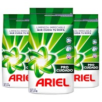 Pack x3 Detergente en Polvo Ariel Pro Cuidado 5.8 kg