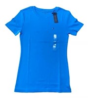 Polo Básico Para Mujer Tommy Hilfiger Azul Claro Talla S