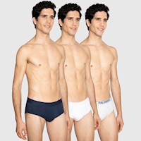 PACK 3 SLIP HIPSTER ALGODÓN P3108S_G92 AZUL PALMERS