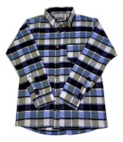 Camisa Leñador Kids Celeste Acero