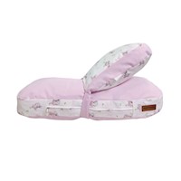 Doble Almohada de Lactancia Multifuncional  - Modelo Rosado Conejitas bailarinas- Soporte Durante la Lactancia y Estimulación