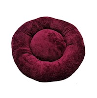Cama dona peluche para mascotas perros y gatos talla S guinda