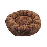 Cama dona peluche para mascotas perros y gatos talla M marrón