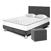 Dormitorio Paraíso Per 2PLZ + Puff Acero