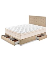 Dormitorio cajones Royal Prince 1.5 plaza + almohada + protector - champagne