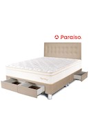 Dormitorio Cajones Royal Prince King + almohada + protector - champagne