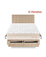 Dormitorio Cajones Royal Prince Queen + almohada + protector - champagne