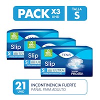 Pack x3 Pañal para Adulto Tena Slip Ultra Small 21 un