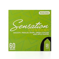 Preservativos SENSATION Manzana Liso CAJA 60 X 3 UND