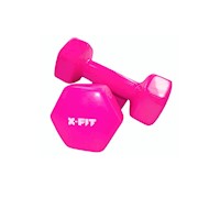 Mancuernas Plastificadas 3 kg Rosa - XFIT