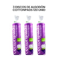 3 Discos de Algodón Cottonpads 120 UNID