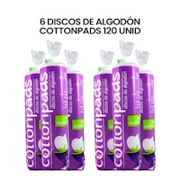 6 Discos de Algodón Cottonpads 120 UNID