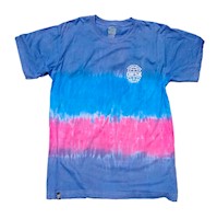 POLO TIEDYE DRSK AZUL CELESTE ROSADO