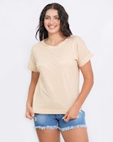 Remera de Algodon Organico -Beige