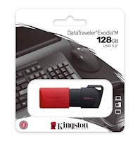 Memoria USB 3.2 Kingston Exodia DTXM/128GB Rojo-Negro