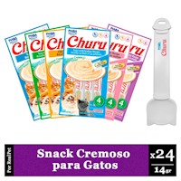 Pack x6 Churu Snack Varios Sabores + Cuchara Dispensador