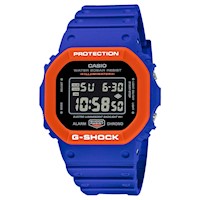 Reloj Hombre  G-Shock Resina Naranja con Negro y Azul DW-5610-SC2