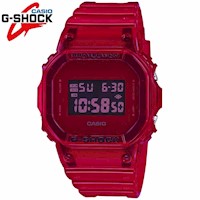 Reloj Casio G-Shock DW5600SB-4 para Hombre Digital Luz Led Resina Rojo Transparente