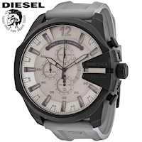 Reloj Diesel Mega Chief DZ4496 para Hombre Fecha Cronómetro Correa de Silicona Gris