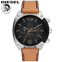 Reloj Diesel Overflow DZ4503 para Hombre Fecha Cronómetro Correa de Cuero Beige