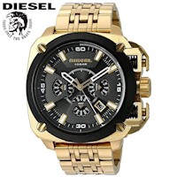 Reloj Diesel BAMF DZ7378 Fecha Cronómetro Acero Inoxidable Dorado Dial Negro