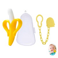 Mordedor Banana Amarillo Para Bebe Con Cadena Ornitorrinco Amarillo Baby Froggie