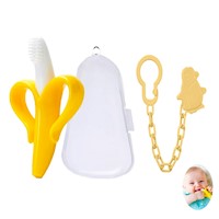 Mordedor Banana Amarillo Para Bebe Con Cadena Pinguino Amarillo Baby Froggie