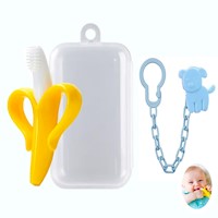Mordedor Banana Amarillo Con Cadena Baby Froggie Perrito Azul Para Bebe