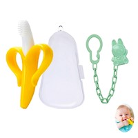 Mordedor Banana Amarillo Con Cadena Baby Froggie Conejo Verde Para Bebe