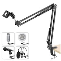Soporte de Escritorio Para Micrófono Brazo Flexible Ajustable Giratorio 360°