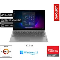 Lenovo V15 G4 AMD SILVER 8GB RAM 256GB SSD 1TB HDD EXT. 15.6 + COOLER + CABLE INTERNET