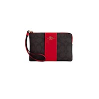 Cartera de Mano Coach Zip Aorund CW854 - Marron/Rojo
