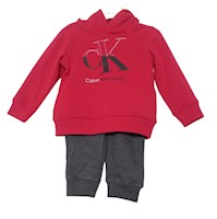 Conjunto Buzo y Polera Calvin Klein Niño - Rojo