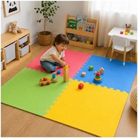 Pack x4 Piso Espuma Infantil 120x120cm Tapete Acolchado Antideslizante Bebés y N