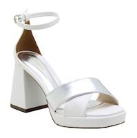 SANDALIA MUJER MIKAELA VESTIR BRANCO/ PRATA 20245-05 42845