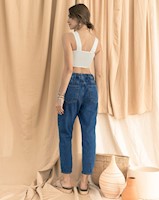 Jean slouchy con elástico en cintura