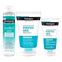 KIT x3 Purified Skin Neutrogena Limpiador, Exfoliante y Micelar