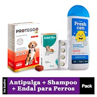 Antipulga Proteggo 3M Perros de 10 - 20 kg + Shampoo Antipulgas FreshCan + Endal
