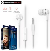 Audífonos Motorola Earbuds 105 In ear, ligero, micrófono incorporado c/blanco