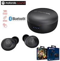 Audífonos Bluetooth inalámbricos Motorola Earbuds 150, 18hrs jgo, IPX5 c/negro