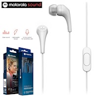 Audífonos Motorola Earbuds 2-S In ear, ligero, micrófono incorporado c/blanco
