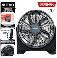 Ventilador Prima YL-2020P Box Recirculante 20" 130 Watts Negro