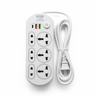 Cargador Multipuerto 9 en 1 Extensión Eléctrica 2 Puertos USB + 1 Tipo C + 4 Tom