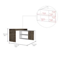 ESCRITORIO EN FORMA DE L AXIS 1 PUERTA - BELLOTA / BLANCO | TUHOME