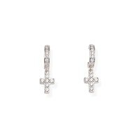 Aretes de plata 925 forma de cruz  Amen para mujer