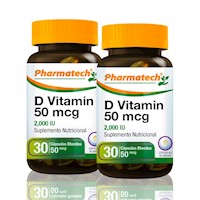 Vitamina D 2000Ui Pharmatech 30 Caps Blandas Pack X2