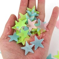 Luminosas Pegatinas de Estrellas, fluorescentes que brillan en la oscuridad de habitación de los niños 50pcs