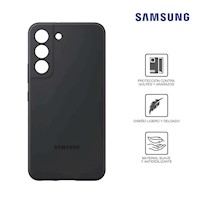 Case Samsung Clear Silicone Cover Ef-Ps901Tbegww Para Galaxy S22 Negro